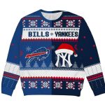 Bills x Yankees It's The Most Wonderful Time Of The Year Christmas Ugly Sweater