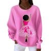 Black Girl Breast Cancer Awareness Ribbed Sweatshirt
