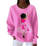 Black Girl Breast Cancer Awareness Ribbed Sweatshirt