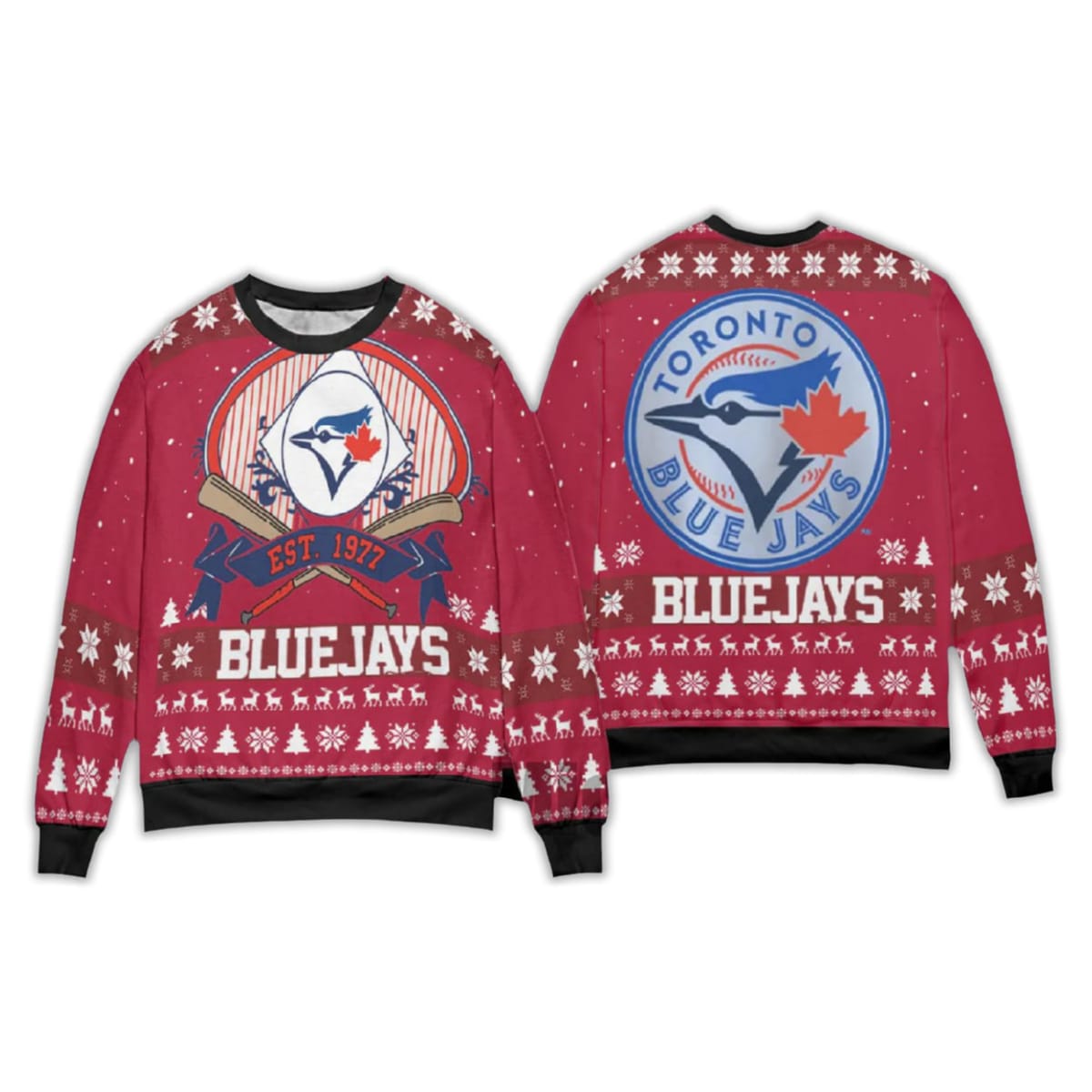 2025 Blue Jays Est 1977 Christmas Ugly Sweater 2025 Blue Jays Est 1977 Christmas Ugly Sweater