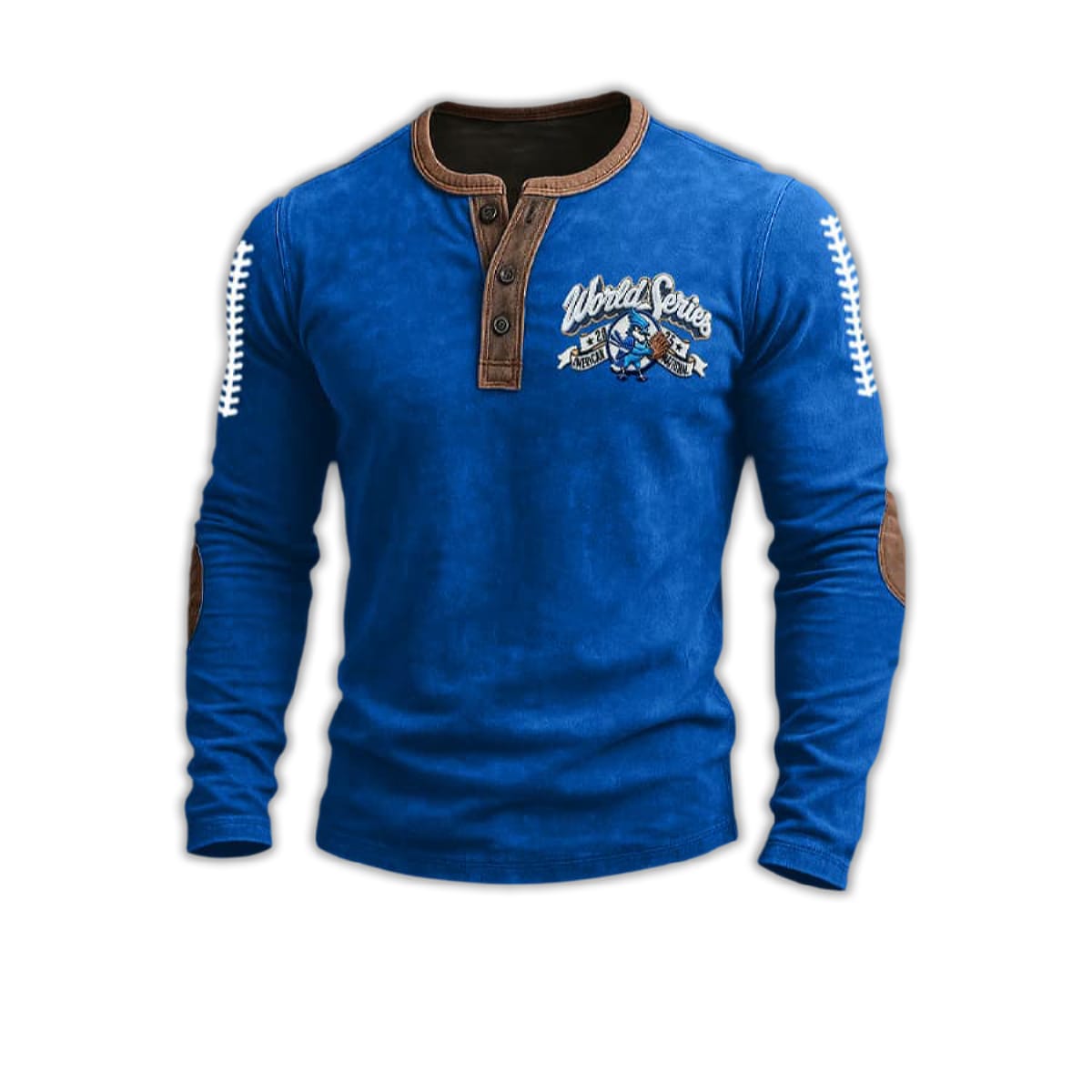 Blue Jays World Series 2025 Print Henley T Shirt Blue Jays World Series 2025 Print Henley T-Shirt