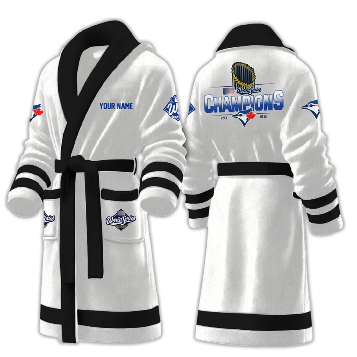 Blue Jays World Series Champions 2025 Fleece Bathrobe Blue Jays World Series Champions 2025 Fleece Bathrobe