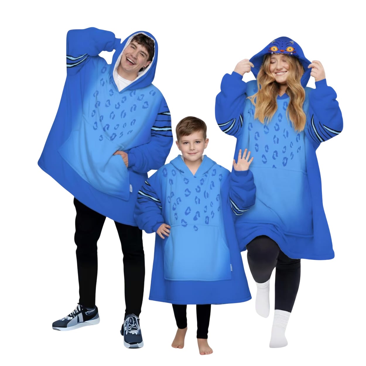 Blue Tiger Costume Blanket Hoodie Blue Tiger Costume Blanket Hoodie