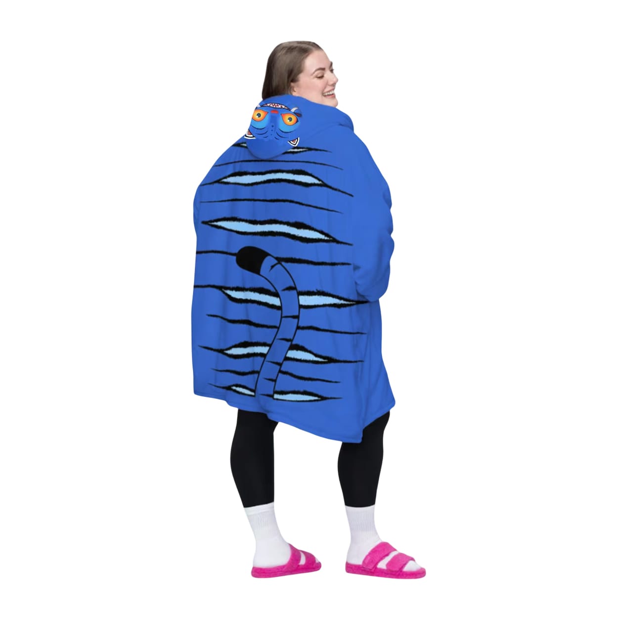 Blue Tiger Costume Blanket Hoodie Blue Tiger Costume Blanket Hoodie