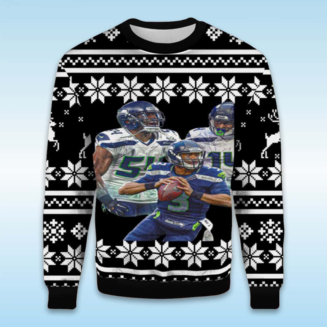 2025 Bobby Wagner DK Metcalf Russell Wilson Ugly Christmas Sweater 2025 Bobby Wagner DK Metcalf Russell Wilson Ugly Christmas Sweater