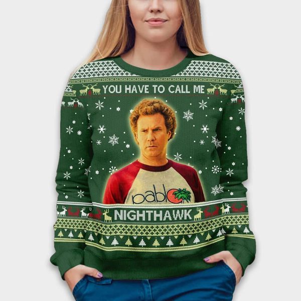 Brennan Huff You Have To Call Me Nighthawk Step Brothers Christmas Ugly Sweater