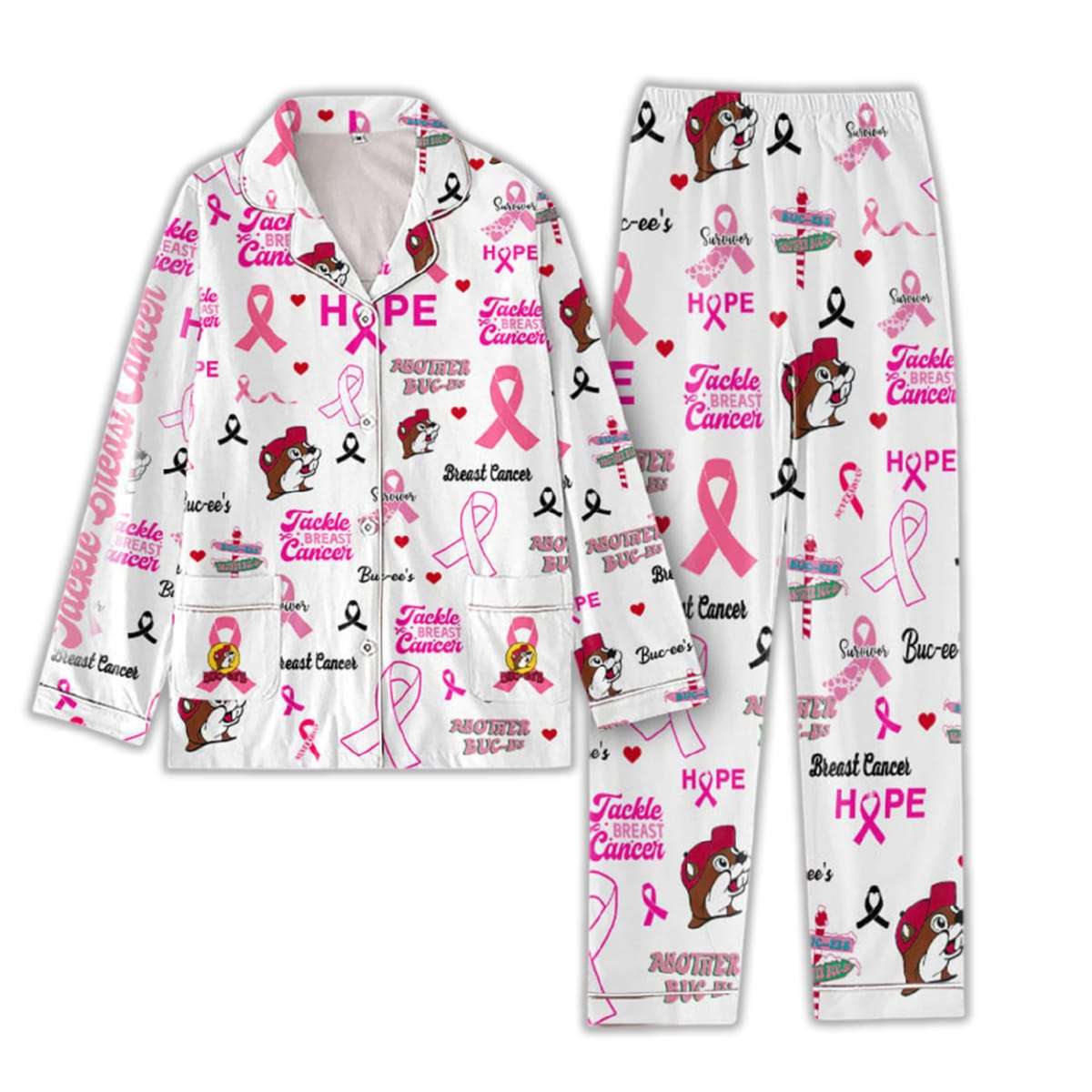 Buc-ee’s Tackle Breast Cancer Pajama Set Buc-ee’s Tackle Breast Cancer Pajama Set