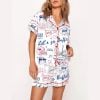 Buffalo Football Doodles Satin Pajama Set