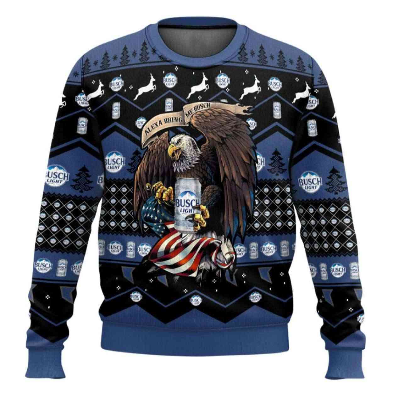 Busch Light Eagle Ugly Christmas Sweater Busch Light Eagle Ugly Christmas Sweater
