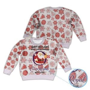 Snowflake Candy Cane Santa Crown Royal Ugly Christmas Sweater1
