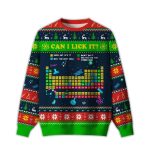 2025 Can I Lick It Periodic Table Ugly Christmas Sweater
