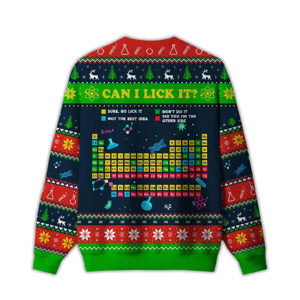 2025 Can I Lick It Periodic Table Ugly Christmas Sweater 2025 Can I Lick It Periodic Table Ugly Christmas Sweater