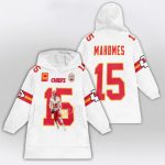 Captain Patrick Mahomes 15 Chiefs Signature Blanket Hoodie