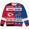 2025 Chiefs x Bills House Divided Team But Our Love United Christmas Ugly Sweater
