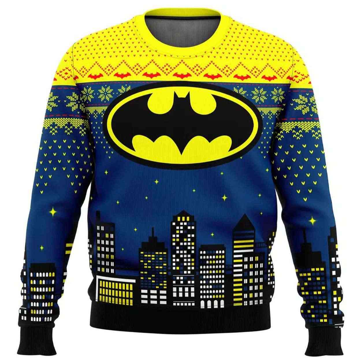 Christmas Batman In The City DC Ugly Christmas Sweater Christmas Batman In The City DC Ugly Christmas Sweater