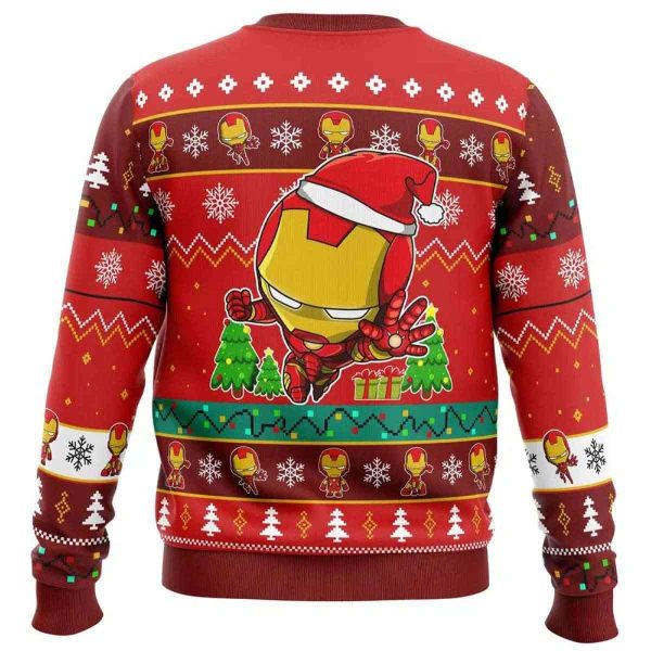 2025 Christmas Iron Man Chibi Marvel Comics Ugly Christmas Sweater