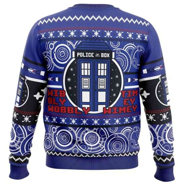 2025 Christmas Through Time And Space Doctor Who Ugly Christmas Sweater