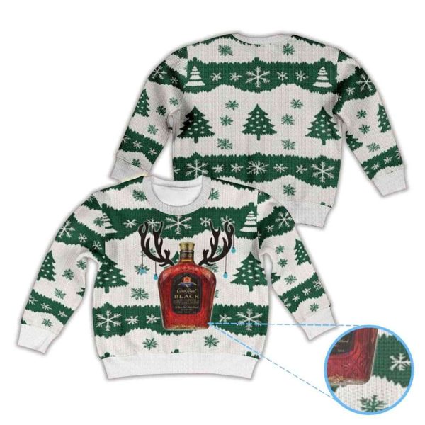 Christmas Tree Crown Royal Black Ugly Christmas Sweater