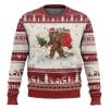 Christmas Tree Lights Believe Xmas Sasquatch Lovers Ugly Christmas Sweater