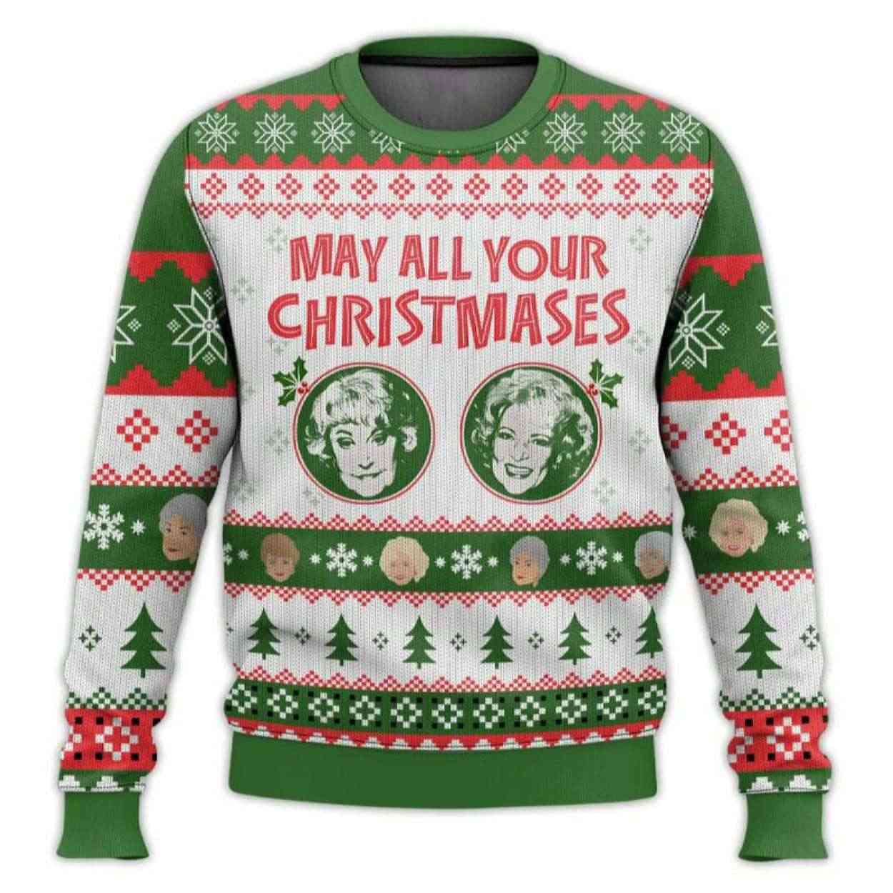 Christmases Bea White The Golden Girls Ugly Christmas Sweater Christmases Bea White The Golden Girls Ugly Christmas Sweater