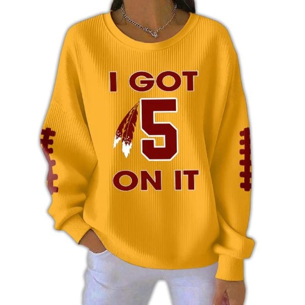 Commanders I Got 5 On It Pit Striped Sweatshirt