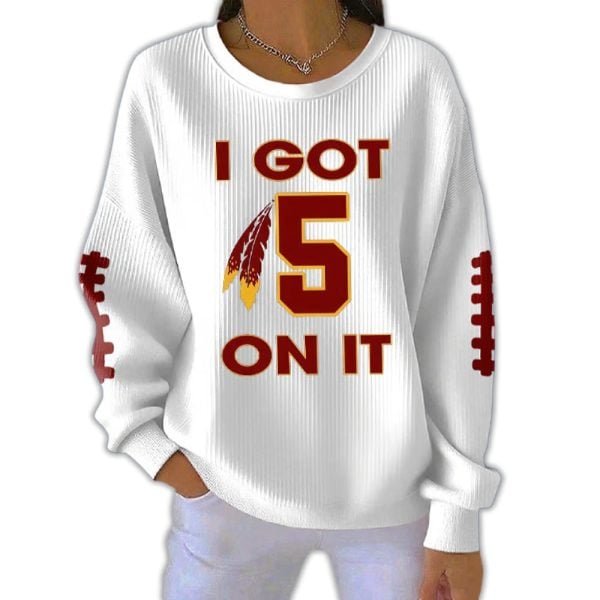 Commanders I Got 5 On It Pit Striped Sweatshirt