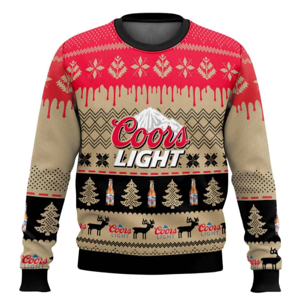Coors Light Lager Beer Ugly Christmas Sweater Coors Light Lager Beer Ugly Christmas Sweater