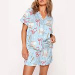 Coquette Baseball Satin Pajama Set