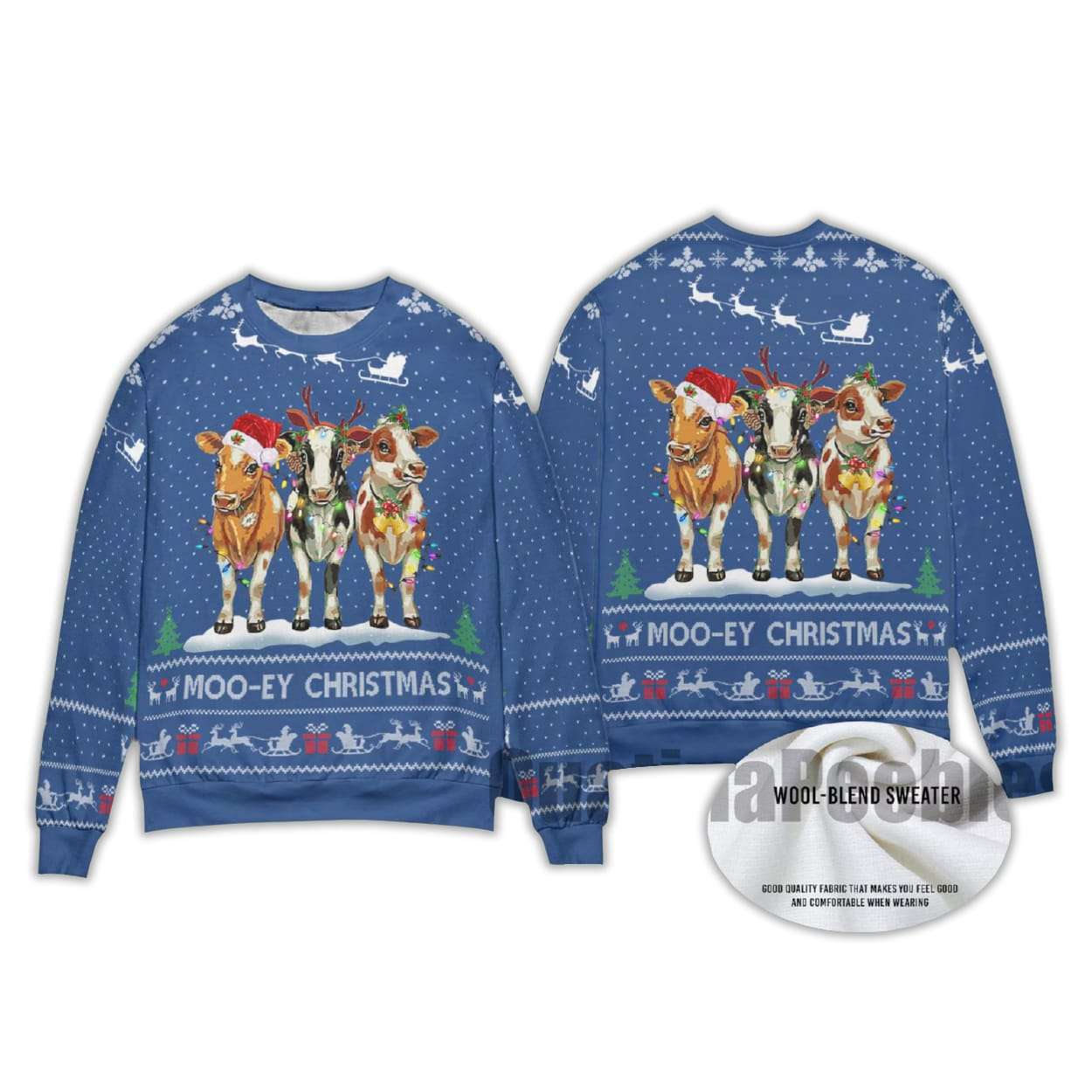 2025 Cow Mooey Christmas Ugly Sweater 2025 Cow Mooey Christmas Ugly Sweater