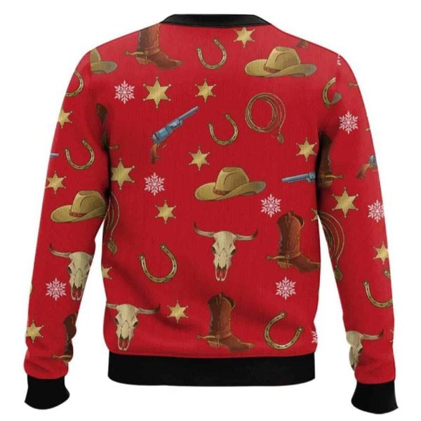 Cowboy Cardigan Ugly Christmas Sweater
