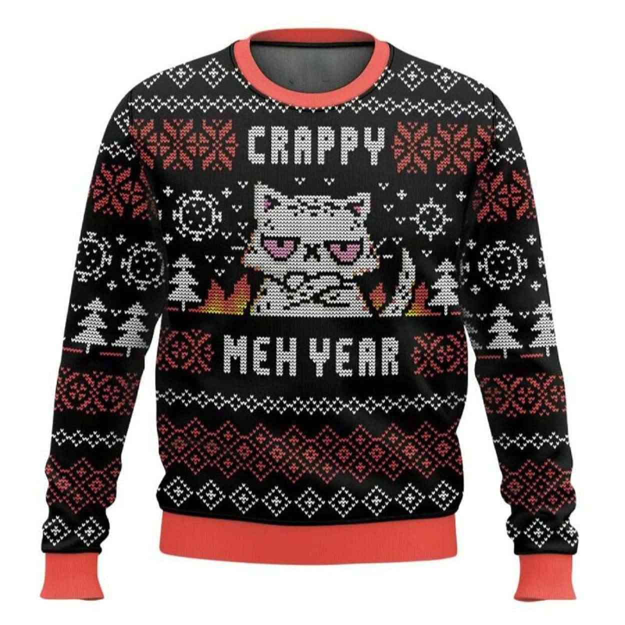 Crappy Meh Year Ugly Christmas Sweater Crappy Meh Year Ugly Christmas Sweater