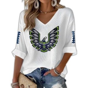 12th Man Tribal Seahawks Waffle Long Sleeve T Shirt
