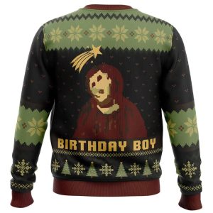 Birthday Boy The Ruined Fresco Of Jesus Ugly Christmas Sweater1