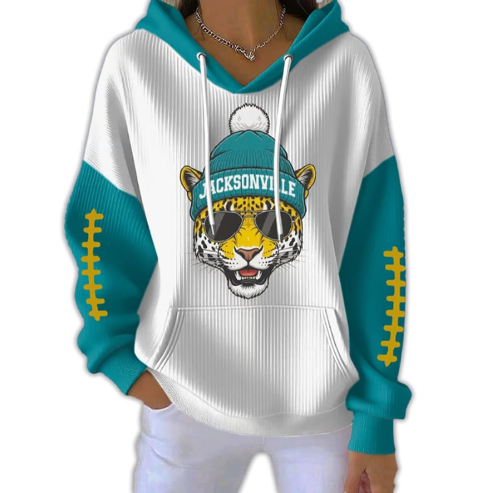 DUUUVAL Jaguars Beanie Christmas Pit Stripe Hoodie DUUUVAL Jaguars Beanie Christmas Pit Stripe Hoodie