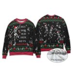 2025 Dancing Santa Skeleton Christmas Ugly Sweater