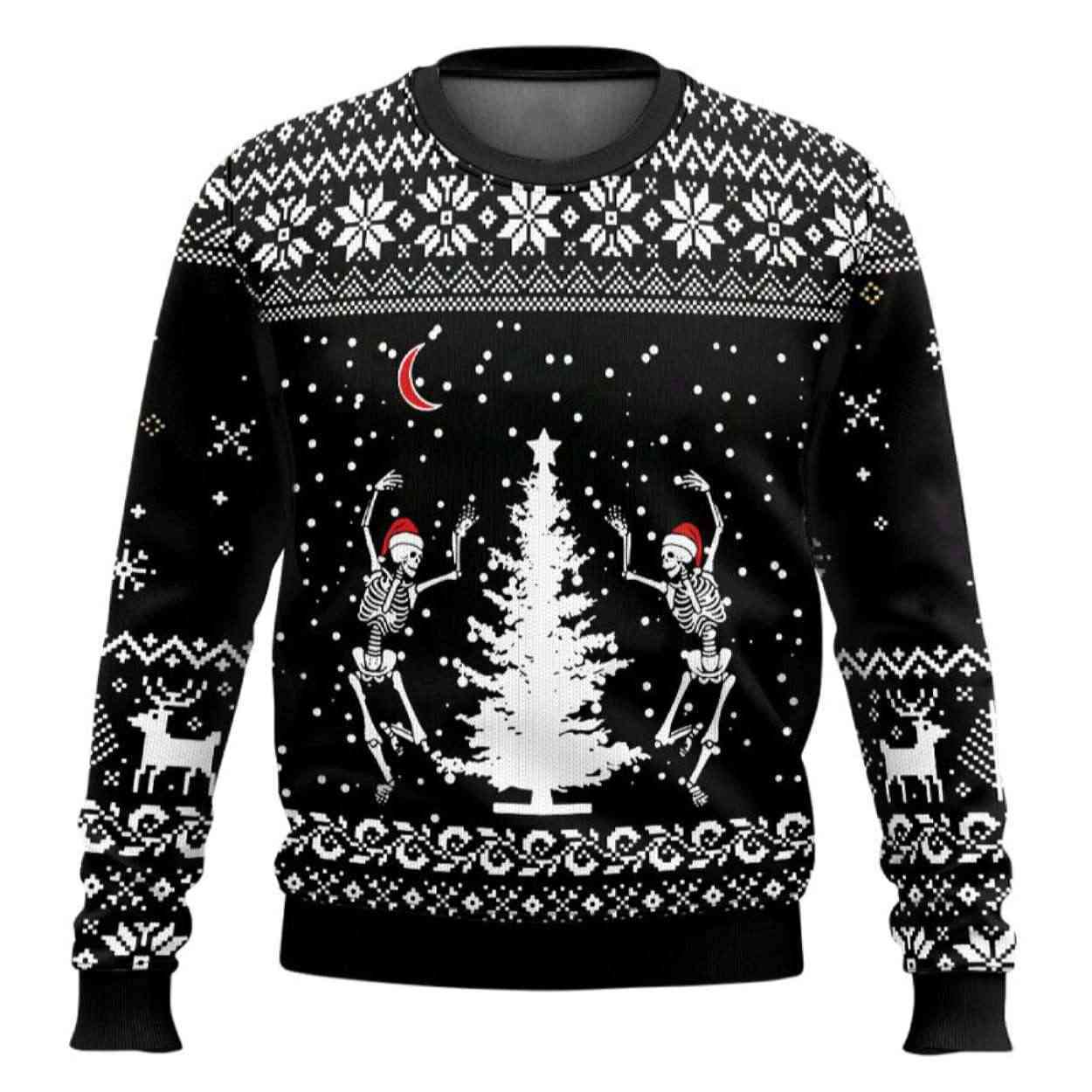 Dancing Skeleton Ugly Christmas Sweater Dancing Skeleton Ugly Christmas Sweater