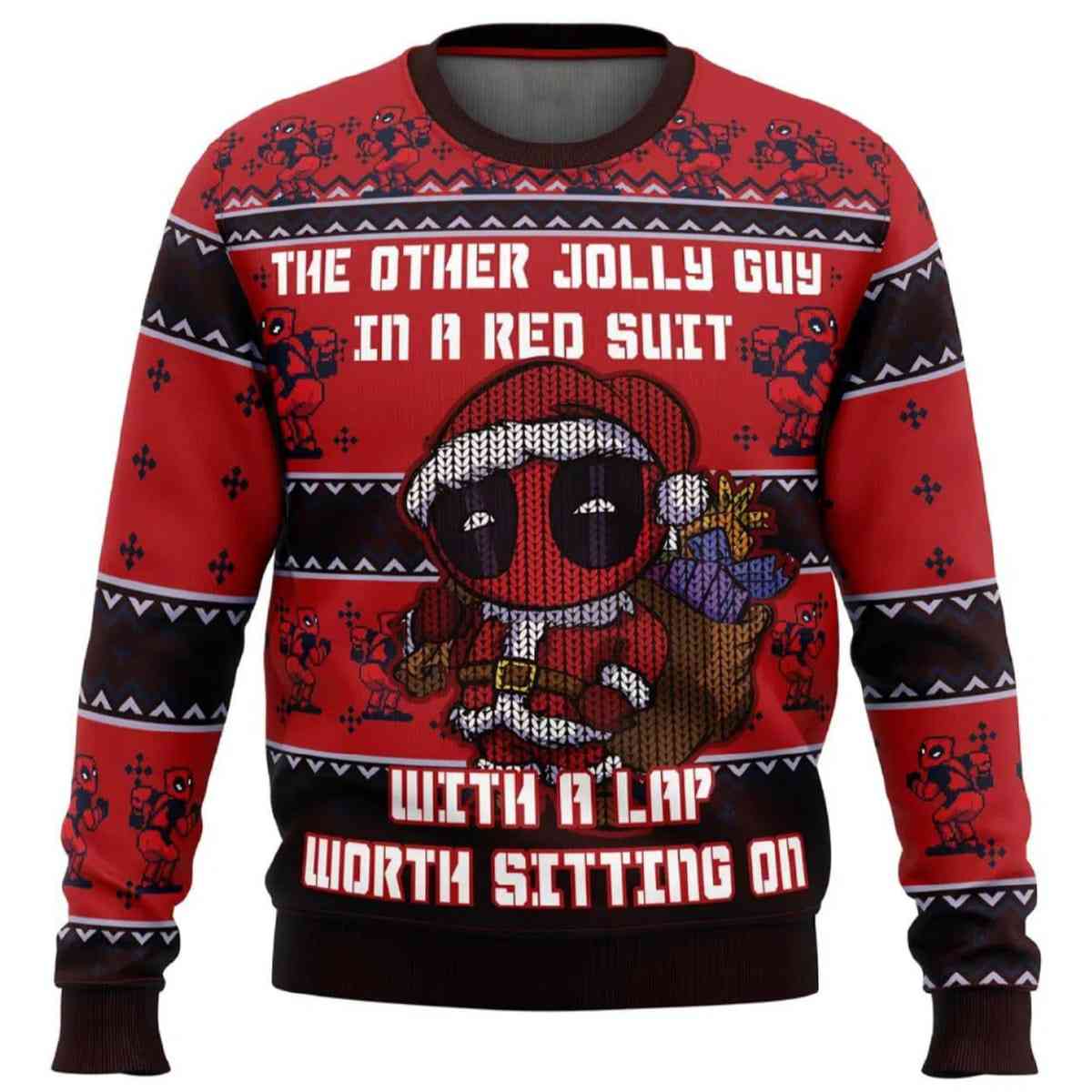 Deadpool Jolly Red Guy Ugly Christmas Sweater Deadpool Jolly Red Guy Ugly Christmas Sweater