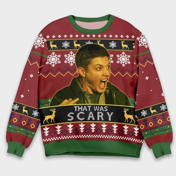 Dean Winchester That Was Scary Ugly Christmas Sweater