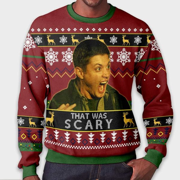 Dean Winchester That Was Scary Ugly Christmas Sweater