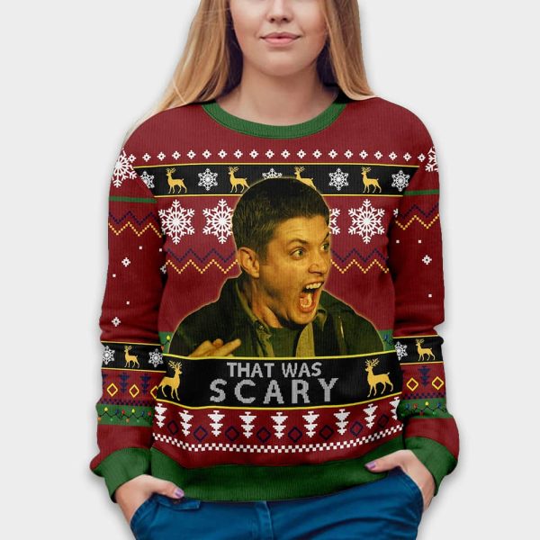 Dean Winchester That Was Scary Ugly Christmas Sweater