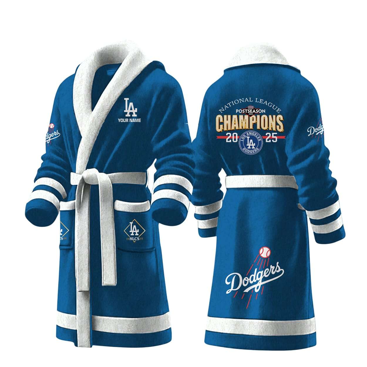 Dodgers NLCS Champions 2025 Fleece Bathrobe Dodgers NLCS Champions 2025 Fleece Bathrobe