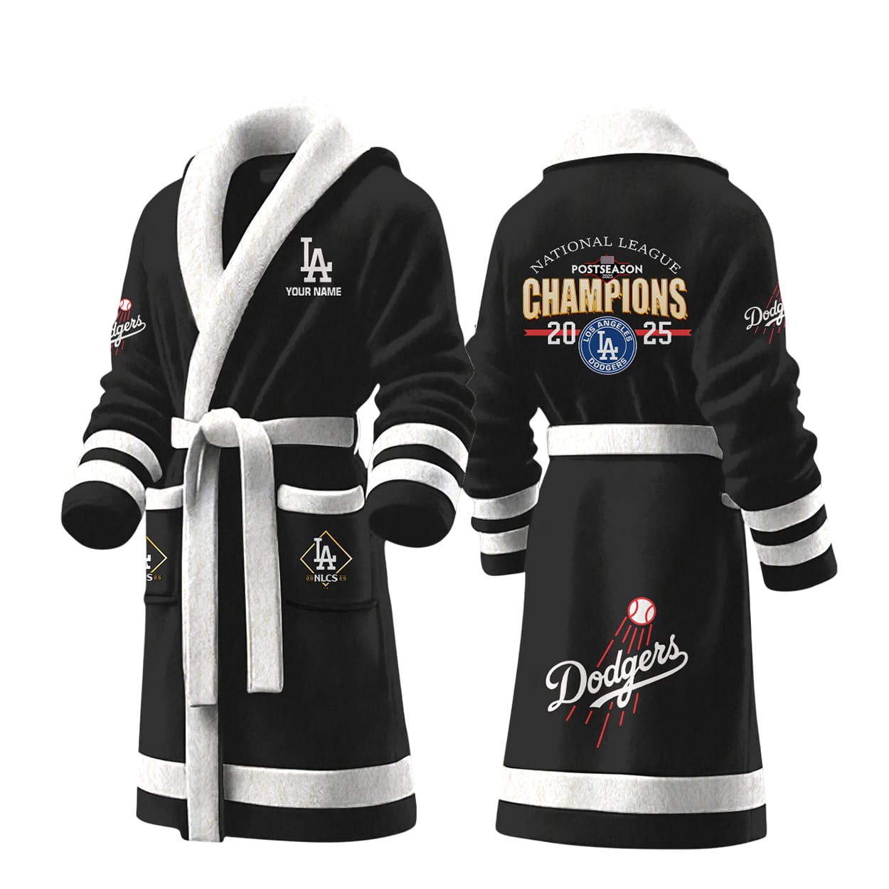 Dodgers NLCS Champions 2025 Fleece Bathrobe Dodgers NLCS Champions 2025 Fleece Bathrobe