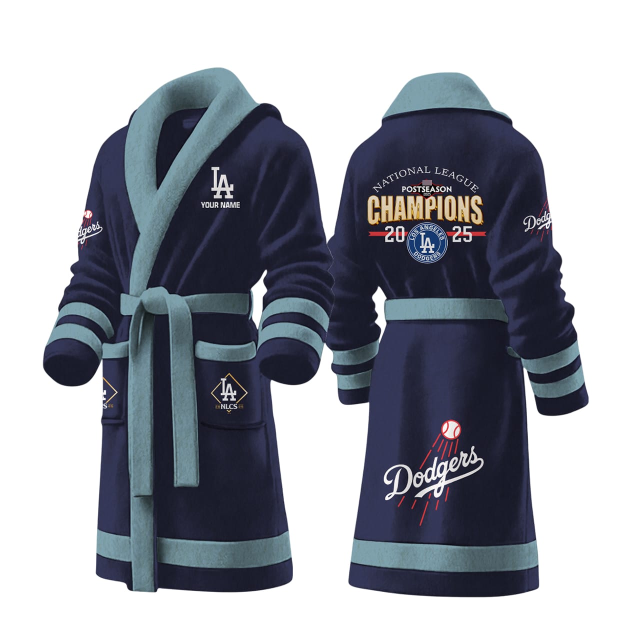 Dodgers NLCS Champions 2025 Fleece Bathrobe Dodgers NLCS Champions 2025 Fleece Bathrobe