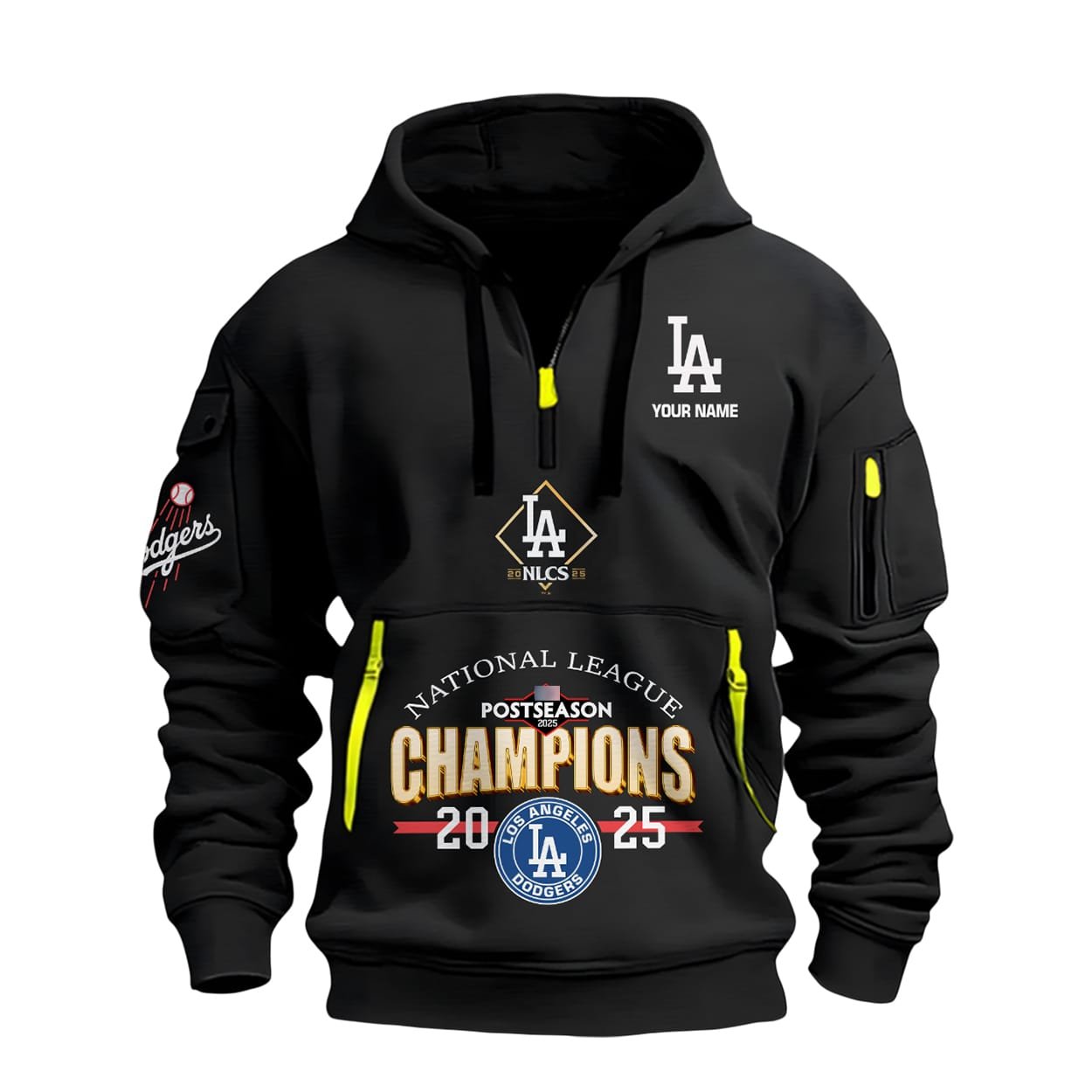 Dodgers National League Champions 2025 Quarter Zip Hoodie Dodgers National League Champions 2025 Quarter Zip Hoodie