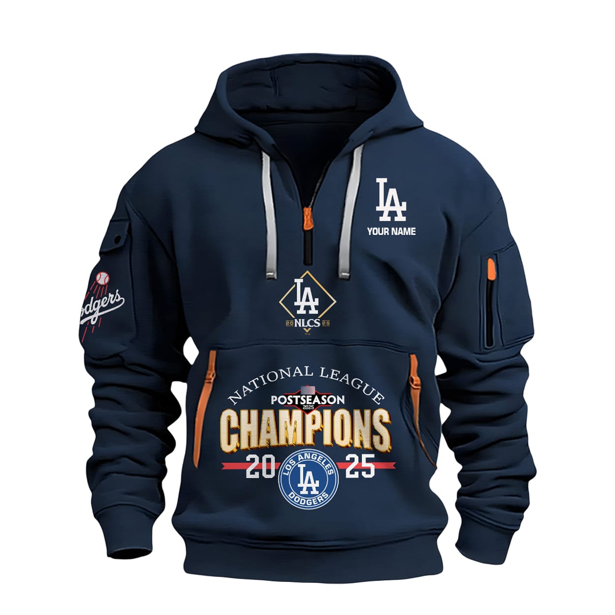 Dodgers National League Champions 2025 Quarter Zip Hoodie Dodgers National League Champions 2025 Quarter Zip Hoodie