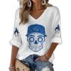 Dodgers Sugar Skull Print Waffle Long Sleeve T-shirt