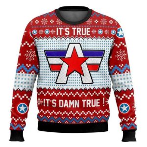 Kurt Angle Its Damn True WWE Ugly Christmas Sweater