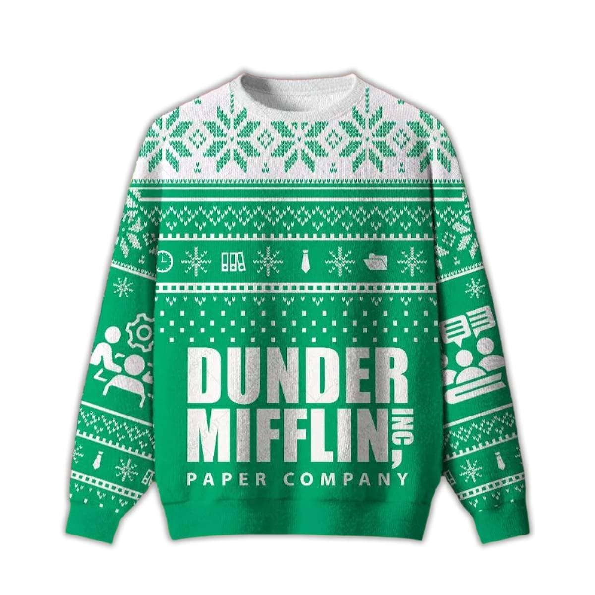 Dunder Mifflin Holiday Spirit Ugly Christmas Sweater Dunder Mifflin Holiday Spirit Ugly Christmas Sweater
