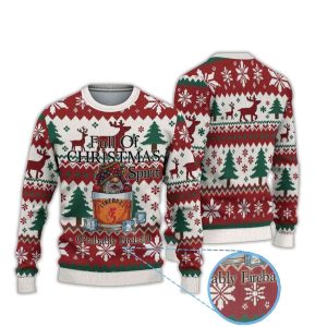Fireball Full Of Christmas Spirit Ugly Chirstmas Sweater