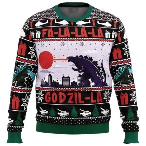 FaLaLaLa Godzil La Godzilla Ugly Christmas Sweater